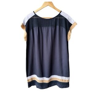 JETS by Jessika Allen Dress Tunic Top Navy Blue Mesh Detail Swim Resortwear Sz 8